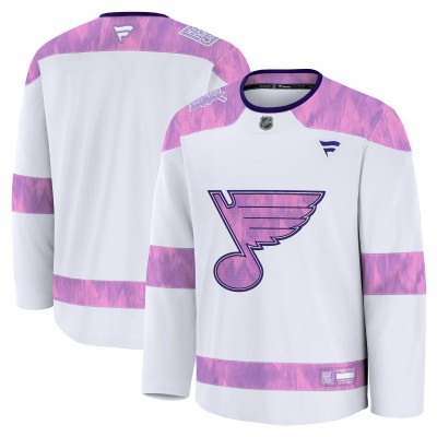 Игровая джерси St. Louis Blues Fanatics 2024 Hockey Fights Cancer Practice - White