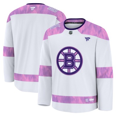Игровая джерси Boston Bruins Fanatics White 2024 Hockey Fights Cancer Practice
