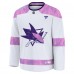 Джерси San Jose Sharks Fanatics White 2024 Hockey Fights Cancer Practice