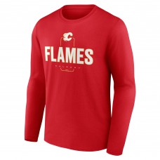 Calgary Flames Red Personalized Name & Number Midfielder Long Sleeve T-Shirt