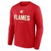 Calgary Flames Red Personalized Name & Number Midfielder Long Sleeve T-Shirt