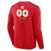 Calgary Flames Red Personalized Name & Number Midfielder Long Sleeve T-Shirt