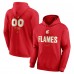 Calgary Flames Red Personalized Name & Number Midfielder Pullover Hoodie