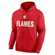 Calgary Flames Red Personalized Name & Number Midfielder Pullover Hoodie