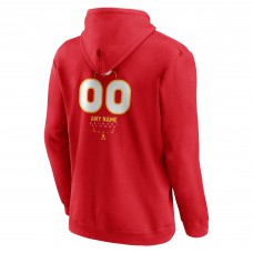 Calgary Flames Red Personalized Name & Number Midfielder Pullover Hoodie