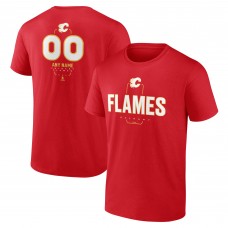 Calgary Flames Red Personalized Name & Number Midfielder T-Shirt