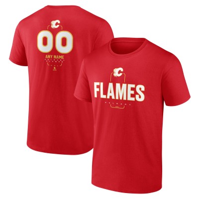 Calgary Flames Red Personalized Name & Number Midfielder T-Shirt