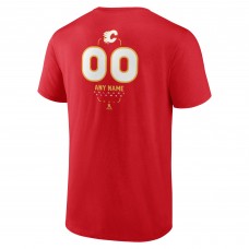 Calgary Flames Red Personalized Name & Number Midfielder T-Shirt