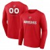 Carolina Hurricanes Red Personalized Name & Number Midfielder Long Sleeve T-Shirt
