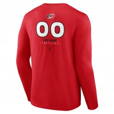 Carolina Hurricanes Red Personalized Name & Number Midfielder Long Sleeve T-Shirt