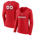 Женская Именная футболка Carolina Hurricanes Red Name & Number Midfielder Long Sleeve V-Neck