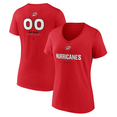 Женская Именная футболка Carolina Hurricanes Red Name & Number Midfielder V-Neck