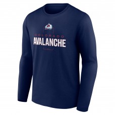 Именная футболка с длинным рукавом Colorado Avalanche Navy Midfielder