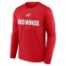 Detroit Red Wings Red Personalized Name & Number Midfielder Long Sleeve T-Shirt