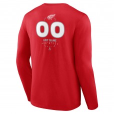 Detroit Red Wings Red Personalized Name & Number Midfielder Long Sleeve T-Shirt