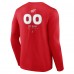 Detroit Red Wings Red Personalized Name & Number Midfielder Long Sleeve T-Shirt