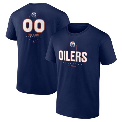 Футболка Edmonton Oilers Navy Personalized Name & Number Midfielder