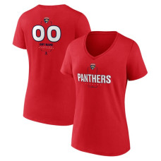 Женская Именная футболка Florida Panthers Red Name & Number Midfielder V-Neck Женская Именная футболка Florida Panthers Red Name & Number Midfielder V-Neck
