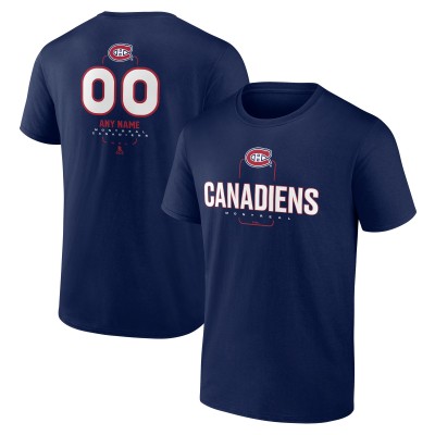 Montreal Canadiens Navy Personalized Name & Number Midfielder T-Shirt