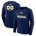 Nashville Predators Navy Personalized Name & Number Midfielder Long Sleeve T-Shirt