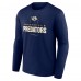 Nashville Predators Navy Personalized Name & Number Midfielder Long Sleeve T-Shirt