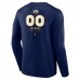 Nashville Predators Navy Personalized Name & Number Midfielder Long Sleeve T-Shirt