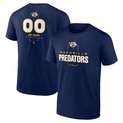 Nashville Predators Navy Personalized Name & Number Midfielder T-Shirt