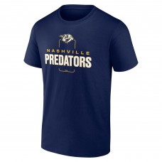 Nashville Predators Navy Personalized Name & Number Midfielder T-Shirt