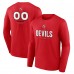 Именная футболка с длинным рукавом New Jersey Devils Red Midfielder