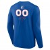 New York Rangers Blue Personalized Name & Number Midfielder Long Sleeve T-Shirt