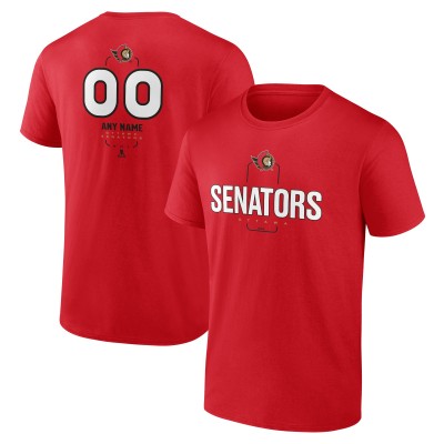 Ottawa Senators Red Personalized Name & Number Midfielder T-Shirt