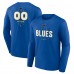 St. Louis Blues Blue Personalized Name & Number Midfielder Long Sleeve T-Shirt