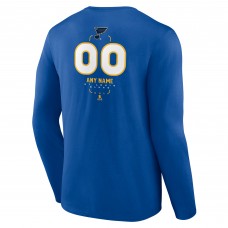 St. Louis Blues Blue Personalized Name & Number Midfielder Long Sleeve T-Shirt