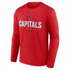 Именная футболка с длинным рукавом Washington Capitals Red Midfielder
