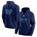 Winnipeg Jets Navy Personalized Name & Number Midfielder Pullover Hoodie