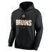 Boston Bruins Black Personalized Name & Number Midfielder Pullover Hoodie