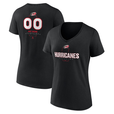 Женская Именная футболка Carolina Hurricanes Black Name & Number Midfielder V-Neck