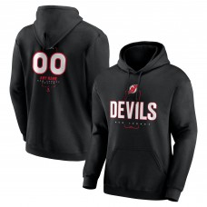 New Jersey Devils Black Personalized Name & Number Midfielder Pullover Hoodie
