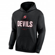 New Jersey Devils Black Personalized Name & Number Midfielder Pullover Hoodie