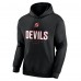 New Jersey Devils Black Personalized Name & Number Midfielder Pullover Hoodie