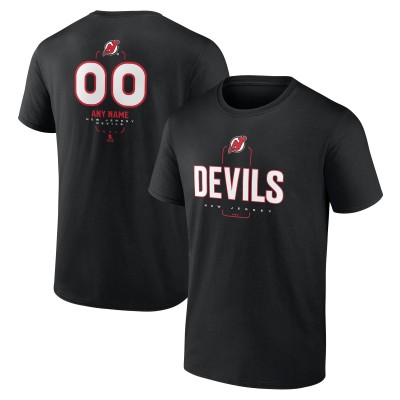 Футболка New Jersey Devils Black Personalized Name & Number Midfielder