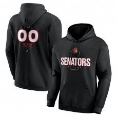 Ottawa Senators Black Personalized Name & Number Midfielder Pullover Hoodie