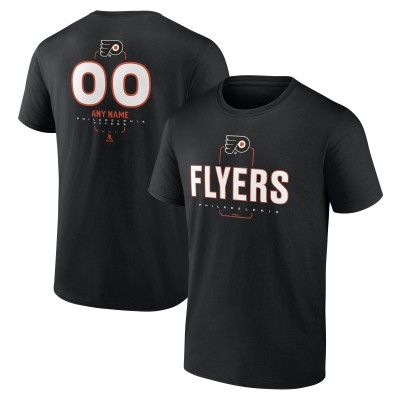 Футболка Philadelphia Flyers Black Personalized Name & Number Midfielder