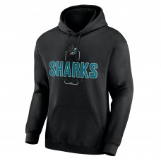 San Jose Sharks Black Personalized Name & Number Midfielder Pullover Hoodie San Jose Sharks Black Personalized Name & Number Midfielder Pullover Hoodie