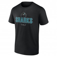 Футболка San Jose Sharks Black Personalized Name & Number Midfielder