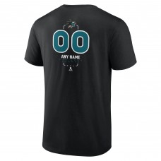 Футболка San Jose Sharks Black Personalized Name & Number Midfielder