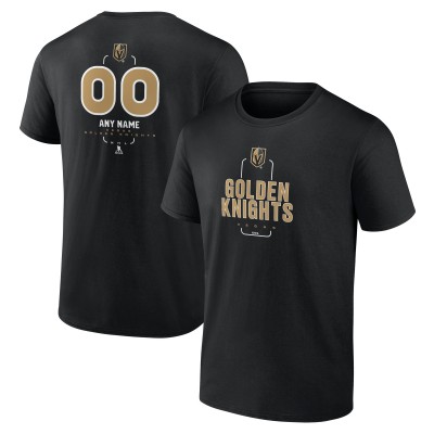 Vegas Golden Knights Black Personalized Name & Number Midfielder T-Shirt