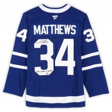 Auston Matthews Toronto Maple Leafs Autographed Fanatics Authentic Blue Fanatics Premium Jersey with 26th Leafs Captain Inscription - Limited Edition of 25