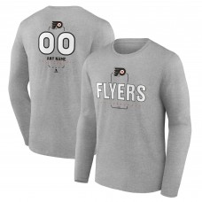 Футболка с длинным рукавом Philadelphia Flyers Gray Personalized Name & Number Midfielder