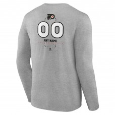 Футболка с длинным рукавом Philadelphia Flyers Gray Personalized Name & Number Midfielder